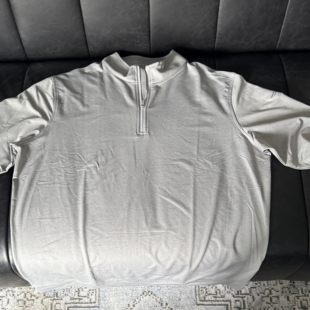 Peter Millar Light Gray Quarter-Zip Pullover